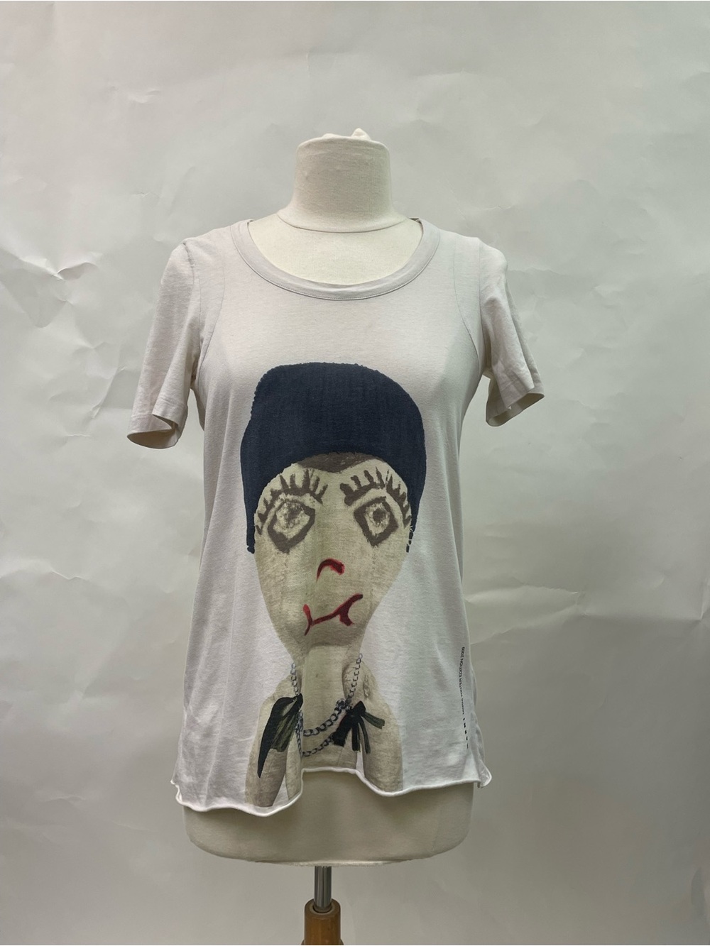Marni White Short-Sleeve Tee with Graphic Face